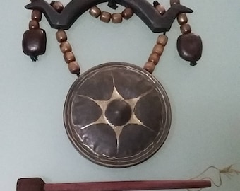 Vintage Tribal Dinner Gong, meditation, wall hung