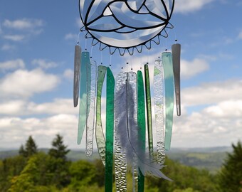 Stained Glass Windchime, Green