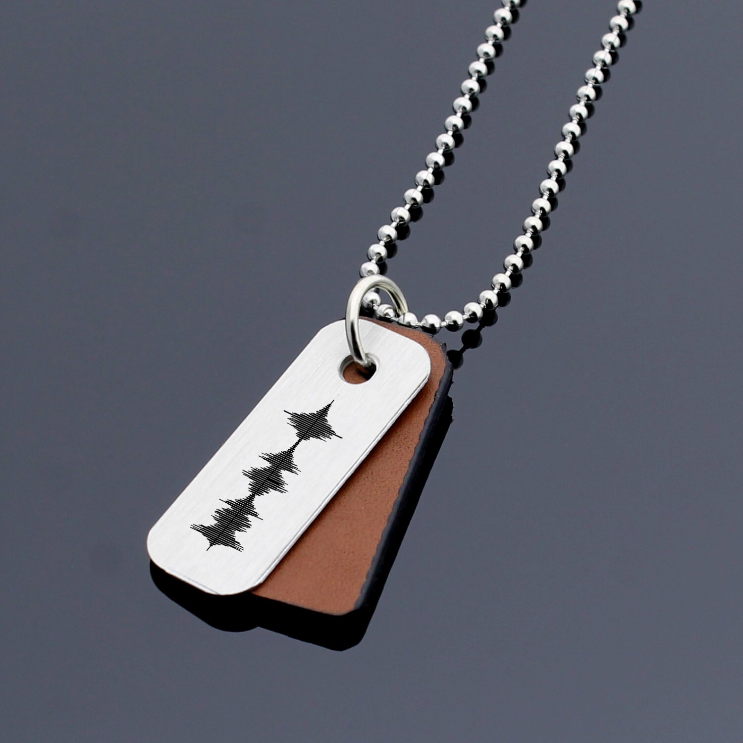 Personalized Sound Waves Necklace Voice Recording Memorial