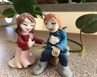 Fairy Garden figurines - caring couple