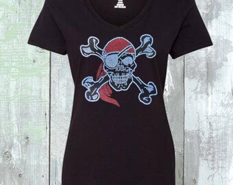 Sequins Skull Pirate Shirt