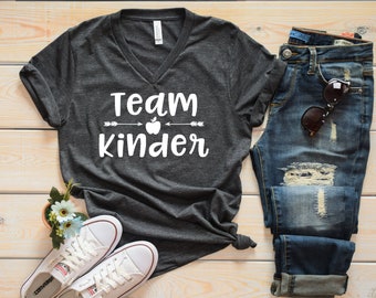 Team Kinder Grade Level Teacher Shirt - Cute Teacher Shirts - Grade Level Shirts - Matching Teacher Shirts - Kindergarten Shirts