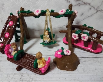 Fairy Accessories: Fairy Playground Set of 5 Pieces and 3 Micro Fairies