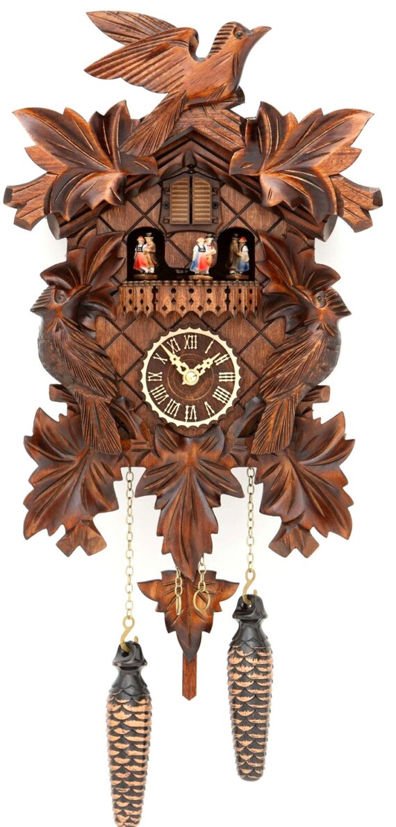 Original black forest Cuckoo Clock Birds rotating dancers