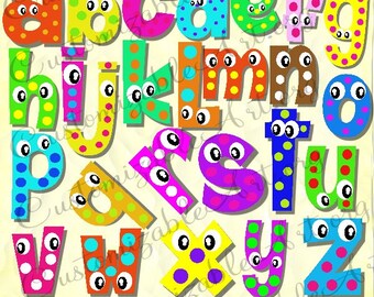digital fun alphabets clipart cute digital letters of the alphabet clip art wiggle googly eyes cartoon