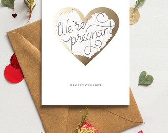 We're Pregnant - Baby Pregnancy Announcement Scratch Off Card