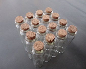 50pcs clear glass bottles with corks 70x22mm--OC3001-50