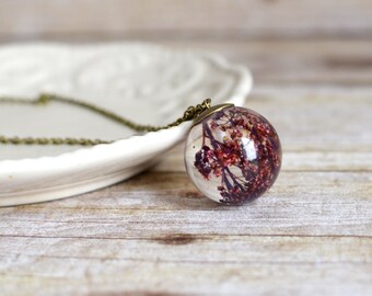 Flower necklace nature inspired jewelry- botanical jewelry, Mom gift gift for her mothers day gift mothers day jewelry