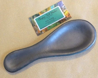 Fused Glass Spoon Rest - Silver Reaction