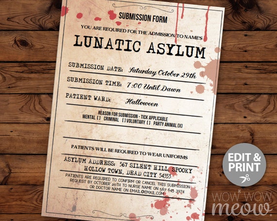 items-similar-to-lunatic-asylum-halloween-invitation-party-mental