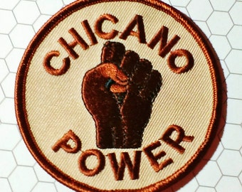 Vintage 1970's "Chicano Power" Embroidered Iron -On Biker Patch