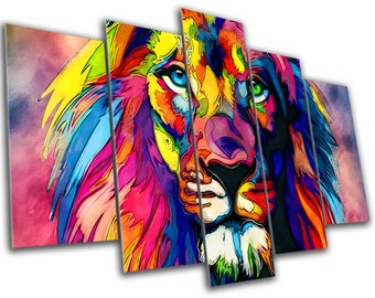 Abstract lion art | Etsy