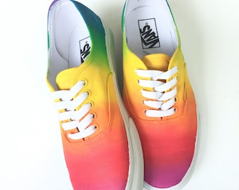Rainbow Ombre Custom Vans Shoes Hand Painted Vans