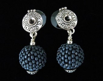 Beaded Earrings, Beaded Beads, Silver Earrings, Casual Earrings, Boho Earrings, Seed Bead Earrings