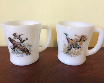Vintage Fire King Duck Coffee Cups