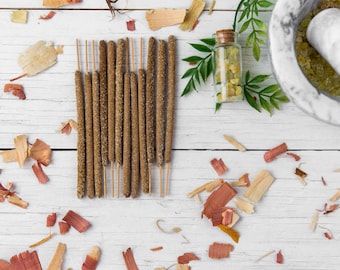 Temple Blend Incense Sticks - Cedar, Sage and Frankincense - Bag of 3, 6 or 12 - All Natural Hand Rolled Organic, Vegan, Herbal, Zen Incense