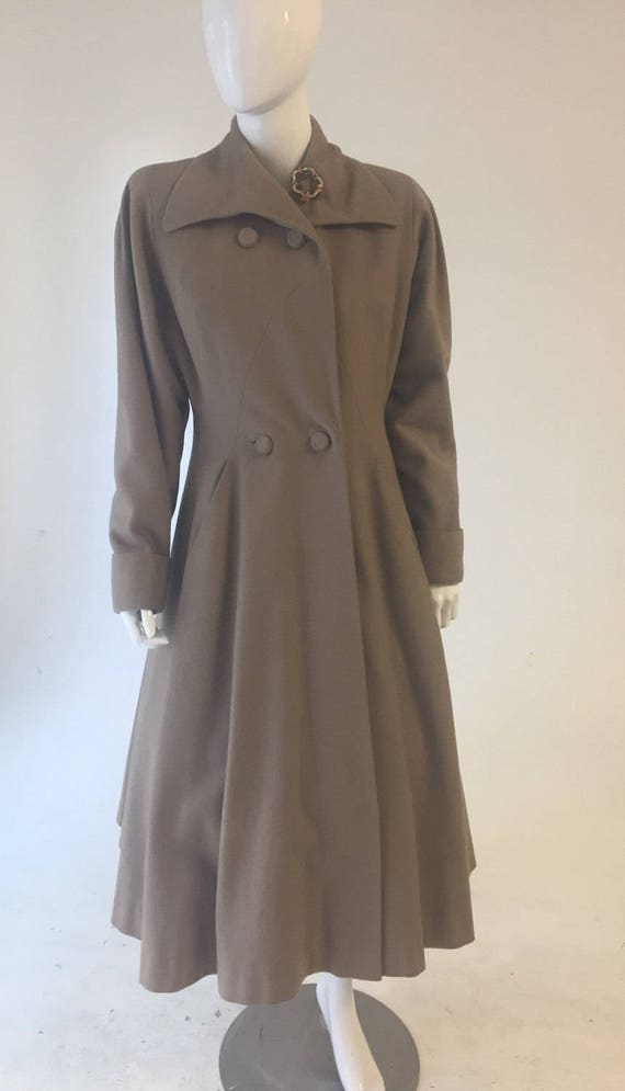 1940s Tan Princess Coat Jacket