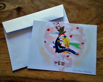 Correspondence card "Alice, stop playing..."