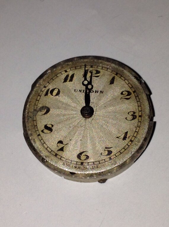 Rare Antique Early Rolex Unicorn Watch Dial And Movement