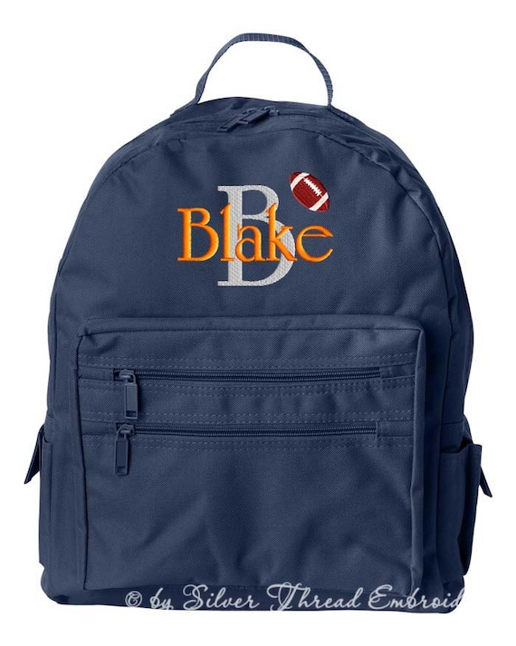 Boys Personalized Backpack Monogrammed Initial Name School