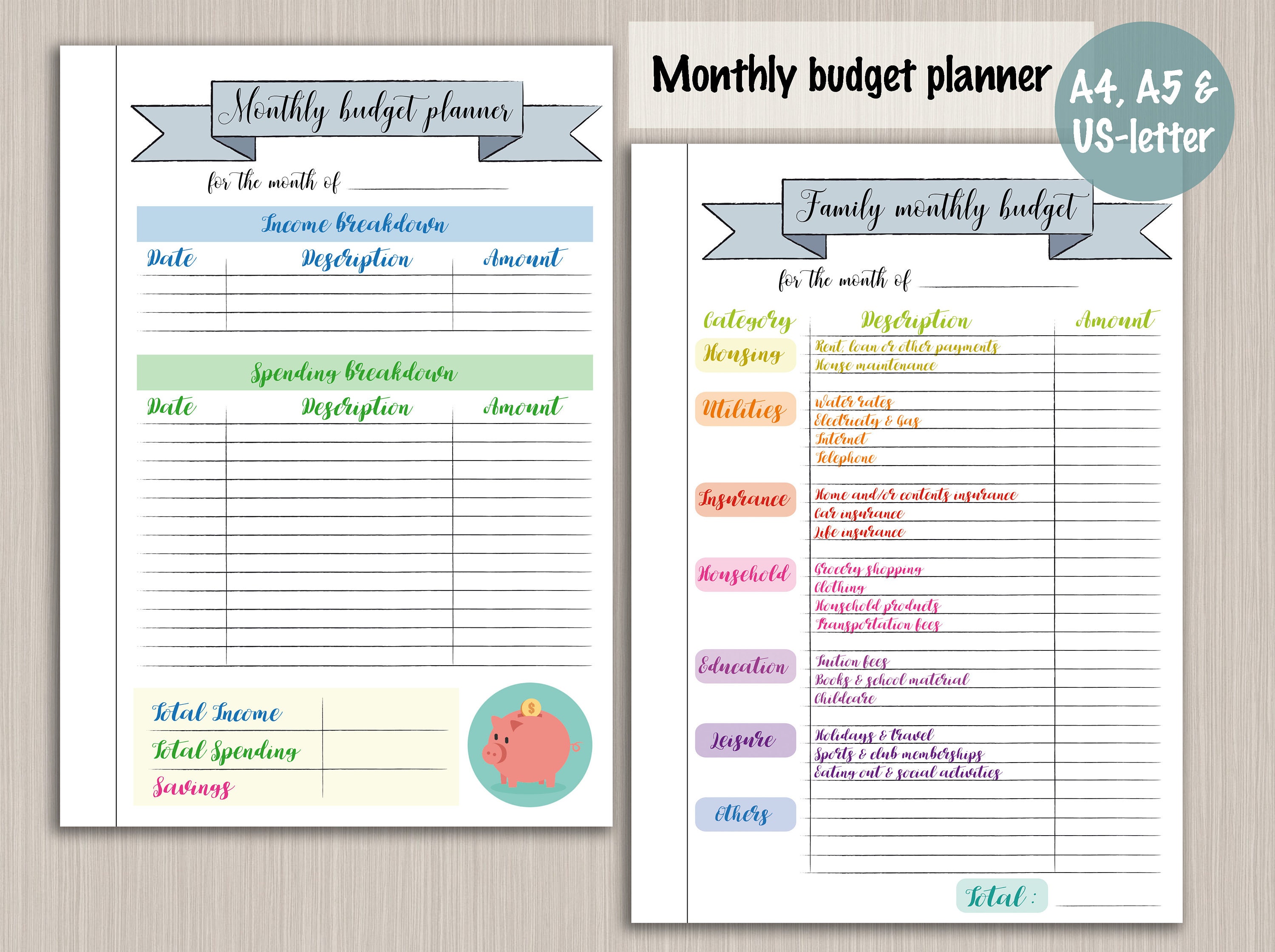 free digital budget planner