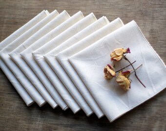 100% Organic Unbleached Cotton Muslin & Thread Handkerchief Pocket (10X10") Size - Natural Tissue Alternative, - Choose Your Quantity