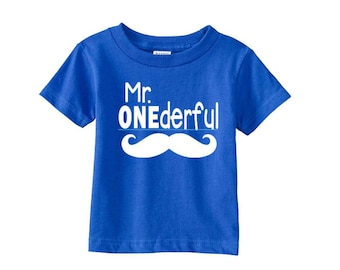 Mr ONEderful! Mustache 1st Birthday shirt birthday by raglan shirt Front and Back design Name on back first birthday one year Mr Wonderful
