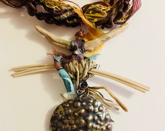Fiber Mixed Media Pendant
