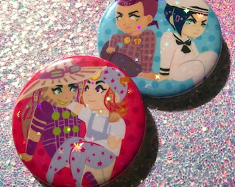 Jojo's Bizarre Adventure SPARKLY FRIENDS - 2.25" holographic button