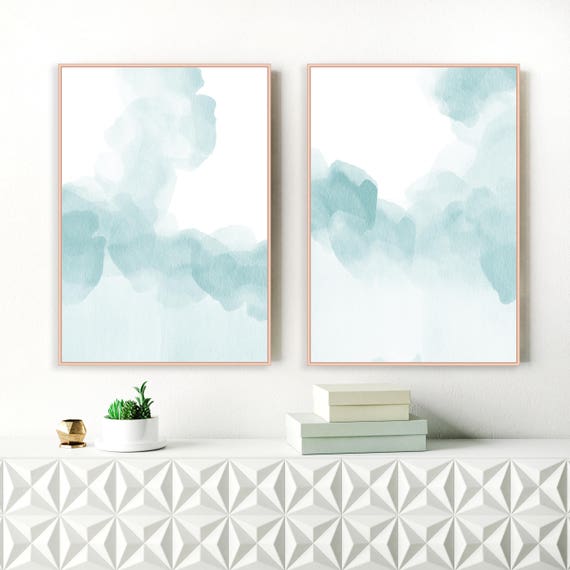 Calming Blue Abstract Art Set Of 2 Watercolor Art Prints Two   Il 570xN.1296443517 Dm1x 