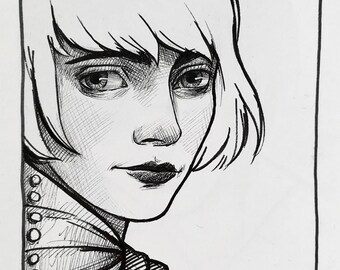 Original Ink Drawing "Theatrical" by Amy Abshier