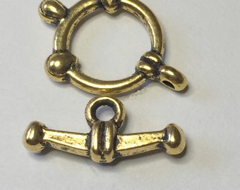 2 SHIP'S WHEEL & ANCHOR Toggle Clasps