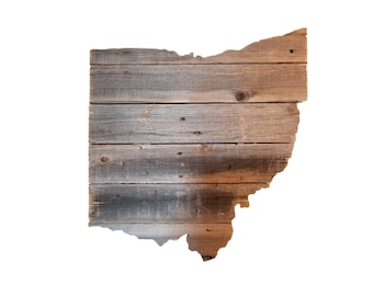 Wooden Ohio State Sign, Reclaimed Wood, Handmade