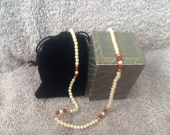 Vintage Avon Color Essence necklace 17" Simulated Camelian New in Box