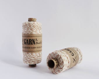 1 spool baker'S twine in copper and cream white 45m