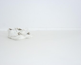 Vintage White Baby Shoes with Bells