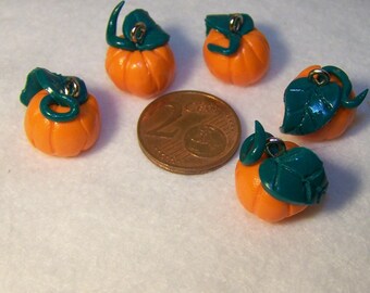 polymer clay hand made pumpkin charm