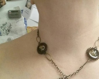 Steam punk necklace. 'Rusty bits' collection.