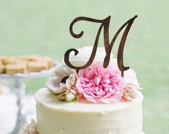 Monogram Wedding Cake topper - Wooden Wedding Cake Topper - Personalized Wedding Cake Topper - Rustic Wedding Cake Topper