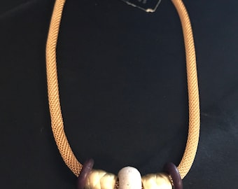 Vintage Robert Rose Gold Tone Mesh Chain Necklace