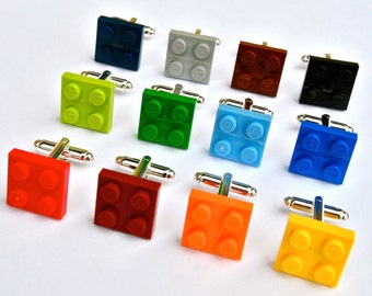 LEGO ® Plate Cufflinks - 15 Funky Colours