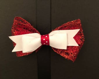 Red and White Bow with Red Polkadots