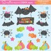 Halloween Cuties clipart, Halloween clipart, Spider clipart, Pumpkin clipart, Halloween Bat, Cute Halloween, Commercial License Included