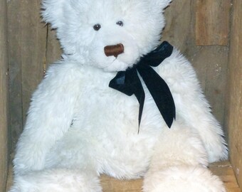 Dakin Fat White Fluffy Teddy Bear 18" - 1959
