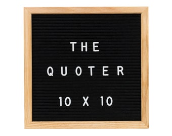 Felt Letter Board Black 10X10 With 346 Letters, Numbers, Emoji and Symbols. Includes Free Letter Pouch