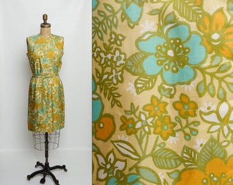 vintage 1960s floral silk dress