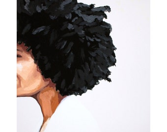 8x10" hair art - "Afro 1"
