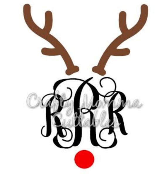 Download Reindeer For Monogram SVG file // Antlers SVG // Christmas Cut