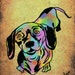 Dachshund-DIGITAL DOWNLOAD, dog, pet, watercolor,weenie dog, father's day gift original, colorful,bright, abstract, pastel, Giclee print