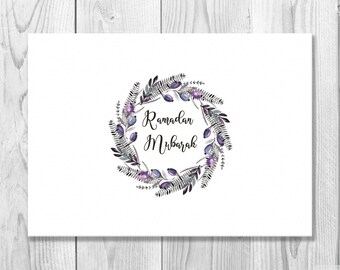Printable Ramadan Mubarak Card - Happy Ramadan Card - Islamic Cards - Muslim Cards - Instant Download - DIY card